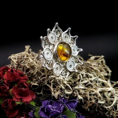 Anillo Flor y Ámbar